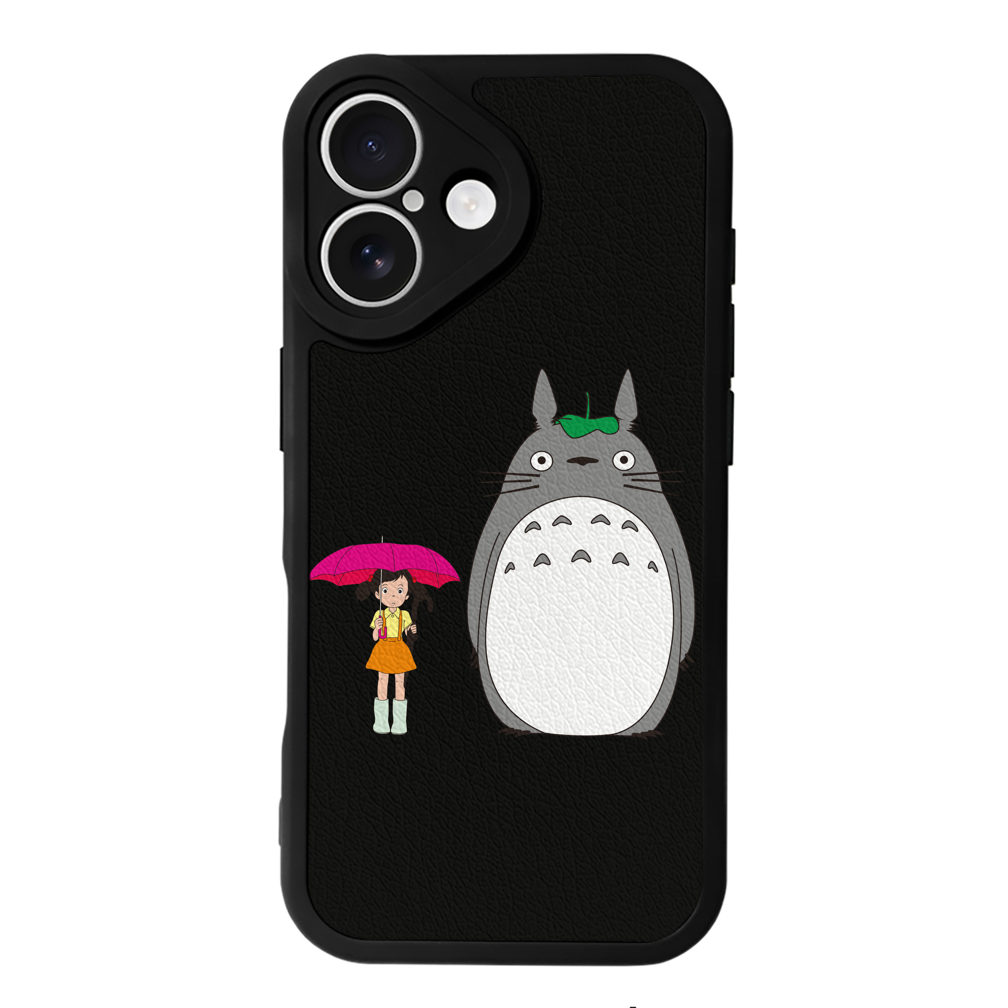 （画像用） となりのトトロ 草壁メイ 草壁サツキ My Neighbor Totoro Satsuki Kusakabe Mei Kusakabe 【iPhone 16シリーズ対応】シリコンスマホケース（レザー調） 材質：シリコン